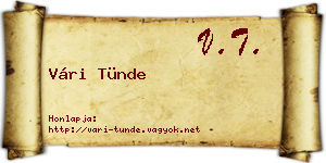 Vári Tünde névjegykártya